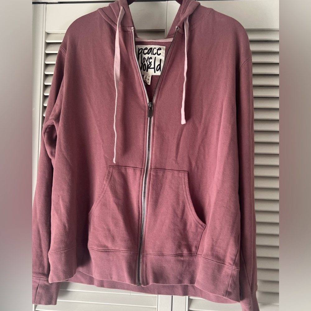 PEACE LOVE WORLD HOODIE $28